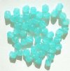 50 6mm Bicone Coated Translucent Turquoise